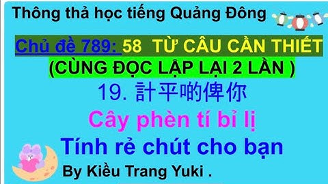 Thông thả học tiếng Quảng Đông chủ đề 789: Đọc lặp lại 2 lần 58 từ câu nói tùy ý ￼隨意講廣東話MUA BÁN