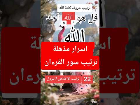 اسرار مذهلة ترتيب سور القرءان سورة الاخلاص الرحمن أسرار القرآن الإعجاز العددي