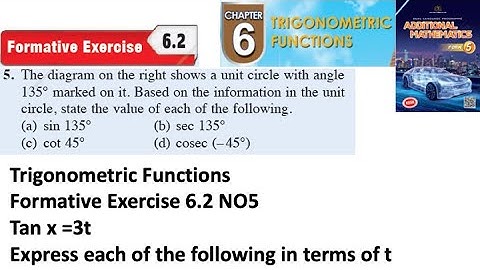 Trigonometric Functions formative exercise 6.2 Q5 latihan formatif  6.2 form 5 add maths kssm spm