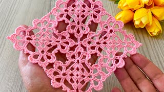 YOU CAN DO IT ❗️ Trend and Beautiful Crochet Square Motif Pattern Tutorial