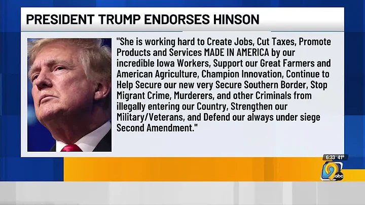 President Trump endorses Ashley Hinson’s run for U.S. Senate