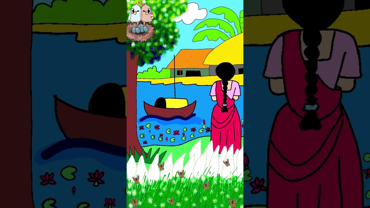 দূর্গাপুজা 💛🍂🤍🌷 #drawing #durgapuja #shorts #shortvideo #animation #subscribe @RimiNaskar672