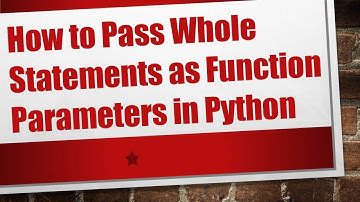 How to Pass Whole Statements as Function Parameters in Python