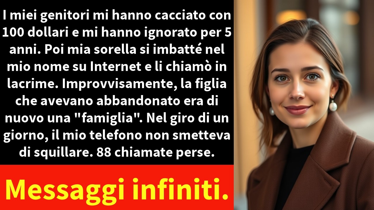 Il telefono ha continuato a vibrare sul bancone della cucina finché non l’ho girato a faccia in giù. Ottantotto chiamate perse in un solo pomeriggio. Cinque anni fa mi avevano cacciata di casa con...