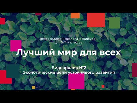 Видеоролик 2 (5-11 классы). Экологические цели устойчивого развития