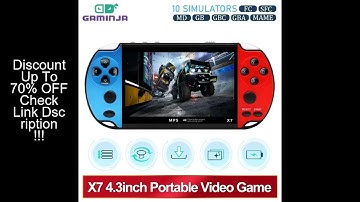 GAMINJA X7 4.3inch Handheld Game Console IPS Screen Video Game Player HD Game Console Built-in 10000