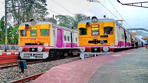 Amazing EMU Local Trains Parallel Crossing | Conventional Katwa-Howrah Local meet Bandel-Katwa Local