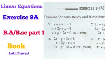 Linear Equations Exercise 9A solutions