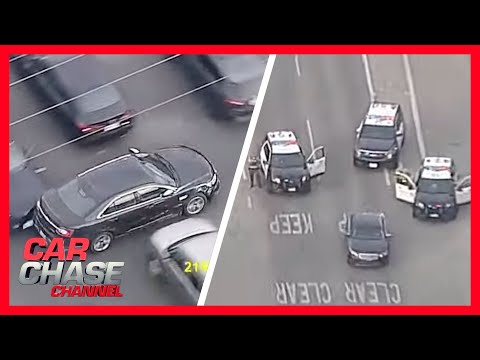 FULL CHASE: Driver sideswipes cars during wild pursuit in North Hollywood | Car Chase Channel