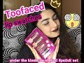 Toofaced under the kissletoe melted lipstick set lip swatches  makeupshots by vogueous