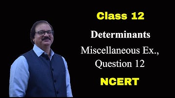 Class 12, Determinants, NCERT Miscellaneous Exercise, Chapter 4, Question 12