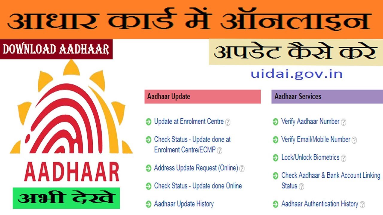 UIDAI Aadhar Card Correction Online/Offline | Name | Address | Mobile ...