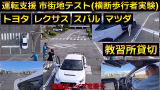 Crossing pedestrian avoidance experiment Driving school TEST 02