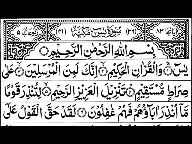 Surah Yasin (Yaseen) | Full Arabic Text (HD) | سورۃیس | Episode 252 | Daily Quran Tilawat class=