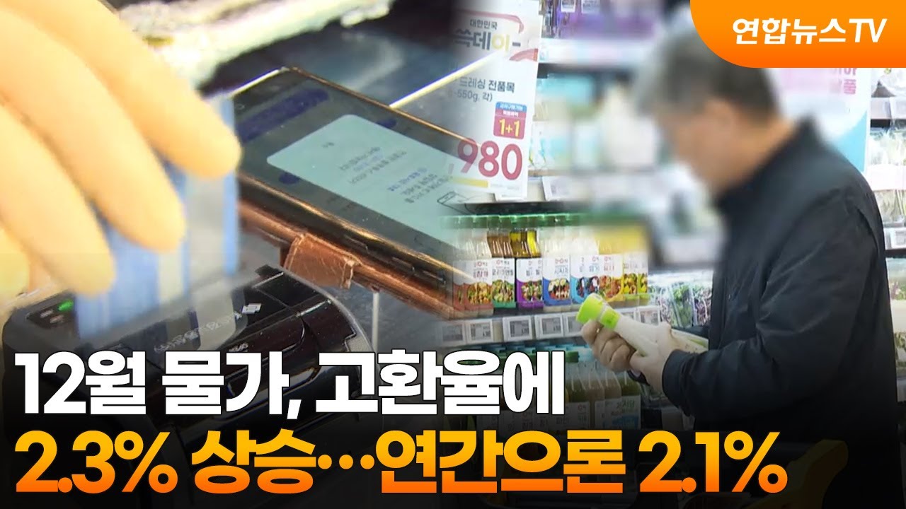 12월 물가, 고환율에 2.3% 상승…연간으론 2.1% / 연합뉴스TV (YonhapnewsTV)