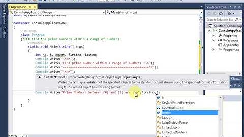 C# find the prime numbers within a range of numbers