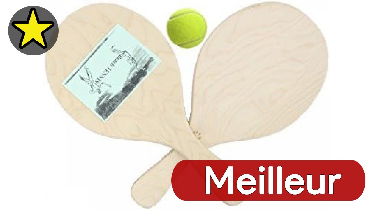 Raquettes De Plage En Bois De Bouleau Multicouche – Paire Avec Balle, 460 X 225 Mm, épaisseur 15 Mm
