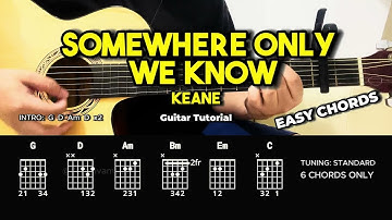 Somewhere Only We Know - Keane | Easy Guitar Tutorial For Beginners (CHORDS & LYRICS) #guitarlesson