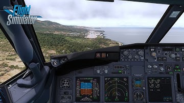 MSFS | PMDG 737 | Awesome offset approach in Greece! | Mitilini Landing