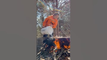 OUR ENTIRE PROCESS OF MAKING MAPLE SYRUP OUTSIDE!😋     #maplesyrup #homesteading #humor #country