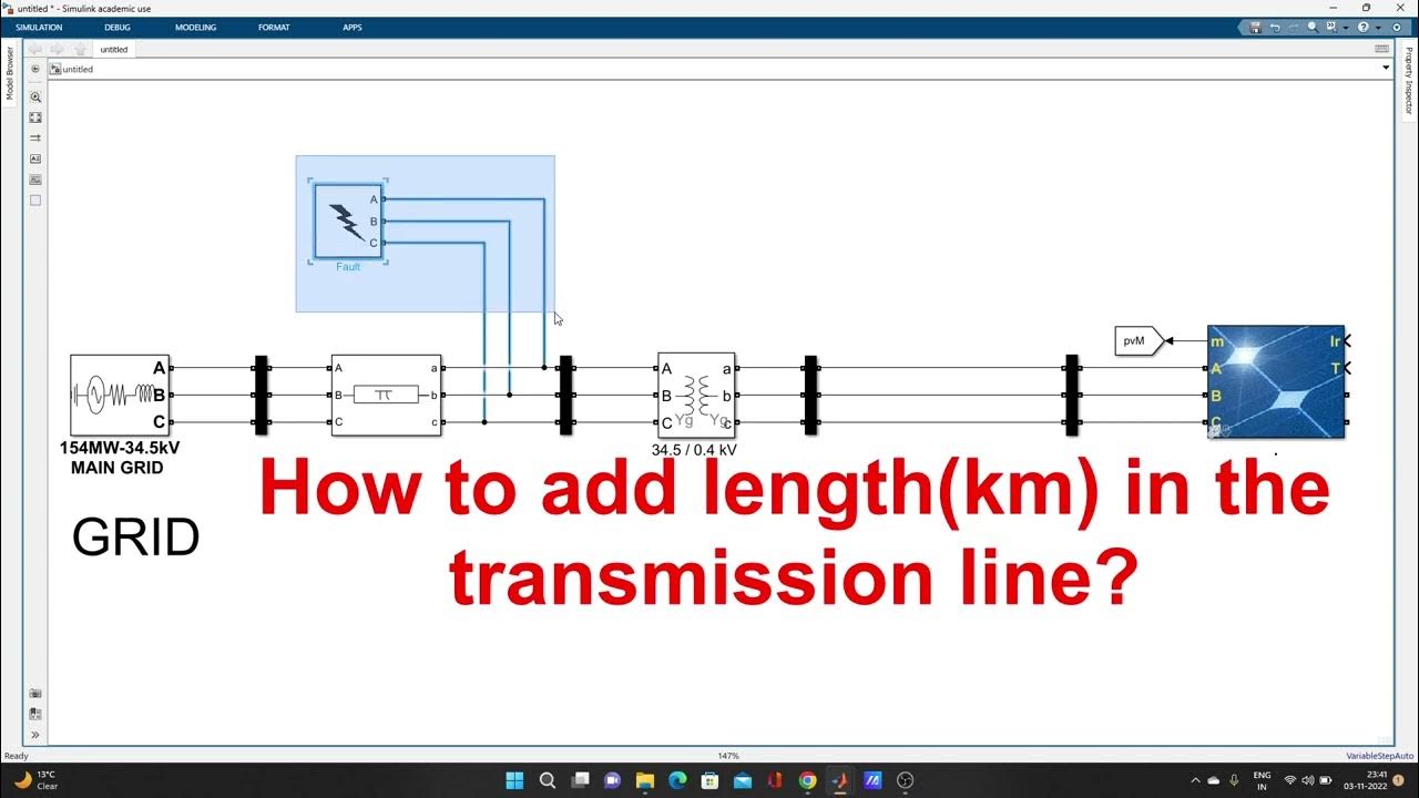 How to add length to the transmission line? MATLAB/Simulink YouTube