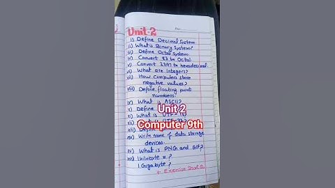 Computer Science Class 9 | Unit 2 Number System | Short Questions & Answers | Exam 2025–26