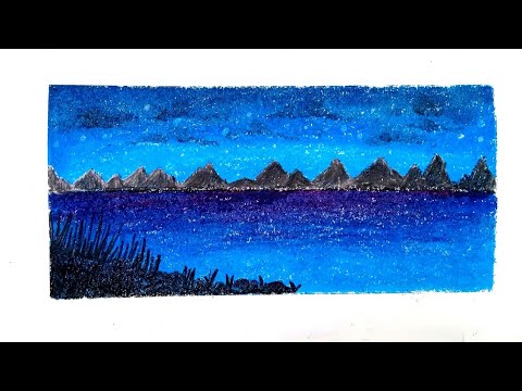 Landscape Drawing with Oil Pastels || Dita Drawing Academy