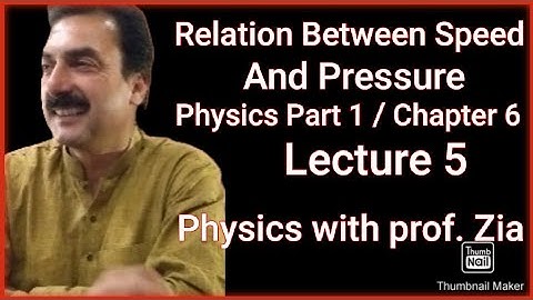 Relation between speed and pressure || Physics part 1/ Chapter 6/ Lecture 5