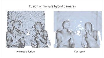Spatial-Temporal Geometry Fusion for Multiple Hybrid Cameras Using Moving Least   Squares Surfaces