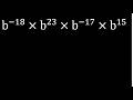 Exponente negativo: b^-18 x b^23 x b^-17 x b^15 | ejemplo 2