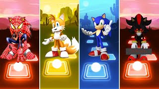 Spider Man Sonic 🆚 Shadow Exe Sonic 🆚 Sonic The Hedgehog 🆚 Tails Sonic | Sonic Tiles Hop