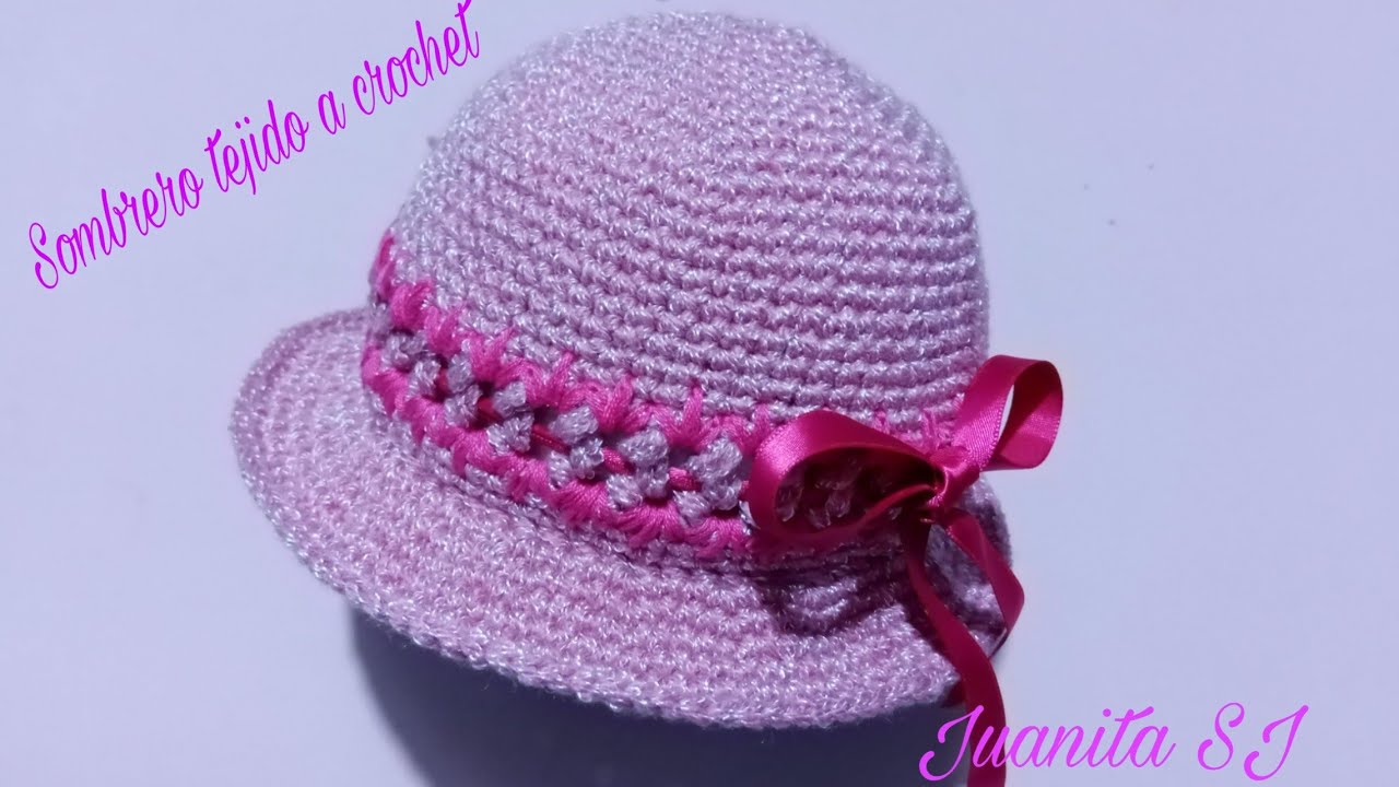 SOMBRERO TEJIDO A CROCHET PASO A - YouTube | Sombrero tejido a crochet, Tejidos a crochet, Cintillos tejidos a crochet
