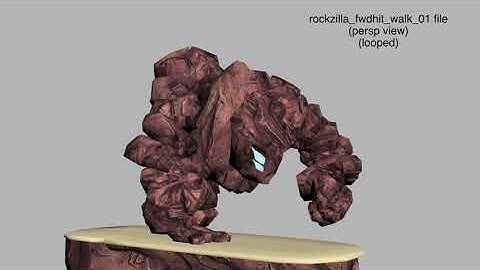 3D Rocky 3D Game Character RIGGED model Golem Low-poly 3D model