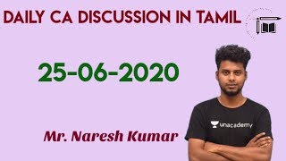 Daily CA Live Discussion in Tamil| 25-06-2020 |Mr.Naresh kumar