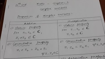 12th std / MATHS/Chapter 2/ Properties of COMPLEX NUMBERS