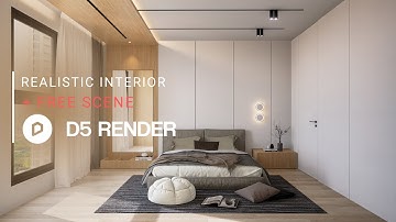 Realistic Interior Render with D5 Render | Bedroom 209 |  Downloadable Project File Included