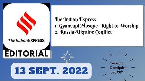 13th September 2022 | Gargi Classes The Indian Express Editorials and Ideas Analysis | By R.K. Lata