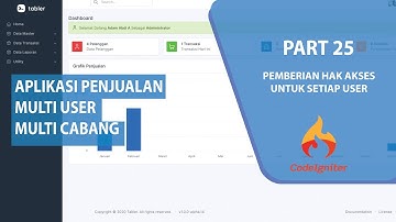 Aplikasi Penjualan Dengan Codeigniter - Part 25 - Pemberian Hak Akses UntuK Setiap User