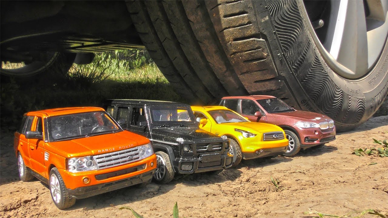 Toy Cars Parking Under the Real Car 