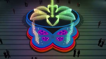 Dựng phim mô phỏng nhạc nước trung tâm thương mại (nhạc nước TTTM) - nhạc nước khách sạn