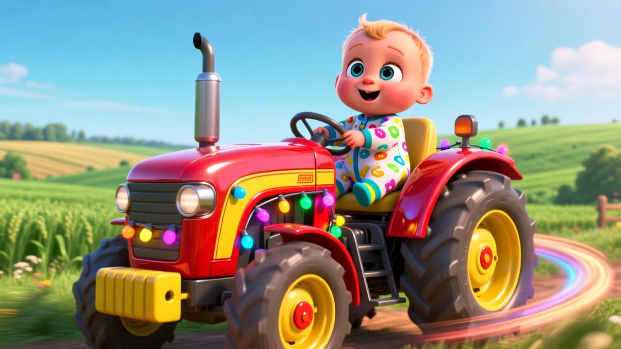 Brotime With Baby Tractor 🚜🌟 Fun Vehicle & Counting Song for Kids | Learn ABC & 123 with Baby
