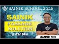 English Passage Full Solution 💯 | Class 6 to 9 | Sainik School &amp; Military School