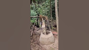 cối rã gạo bằng sức nước cối rã gạo nhờ bằng sức người #shorts