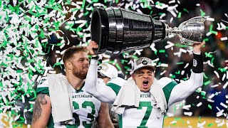 The Saskatchewan Roughriders are awarded the 112th Grey Cup