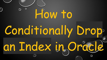 How to Conditionally Drop an Index in Oracle