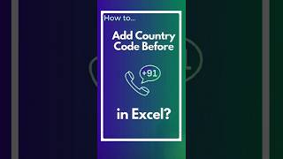 ADD COUNTRY CODE BEFORE IN EXCEL|#shorts  #viral #youtubeshorts #viralvideo #youtube #trending #yt