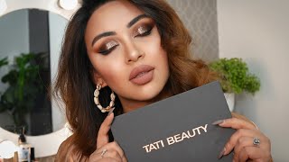 Brown Glittery Smokey Eyes ft. Tati Textured Neutrals Vol.1 Eyeshadow Palette | Full Face Makeup