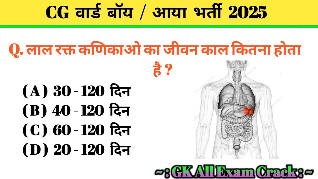 Biology Gk ll CG Ward boy & ward aaya 2025 ||छ.ग वार्ड बॉय / वार्ड आया || CG ward boy Model Paper