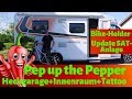 WOHNMOBIL PEP UP 😃 Heckgarage, Bike-Holder, Update SAT-Anlage, Innenraum VLOG#26