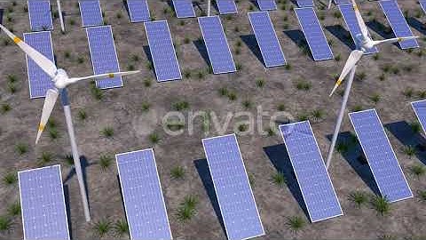 Solar Energy Background 4K - Solar Panel And Wind Turbine | Motion Graphics - Envato elements
